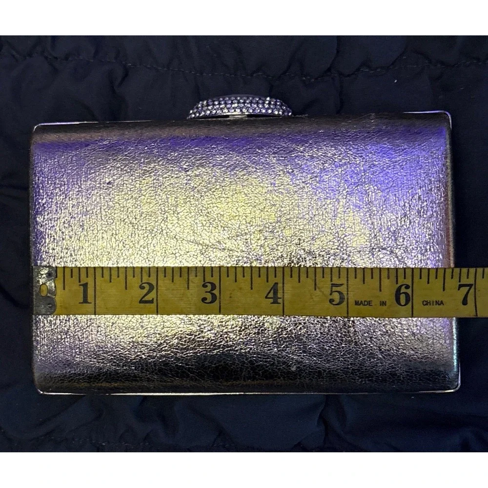 Vintage Gold Metallic Rhinestone Clasp Evening Clutch Purse‎ Chain Strap